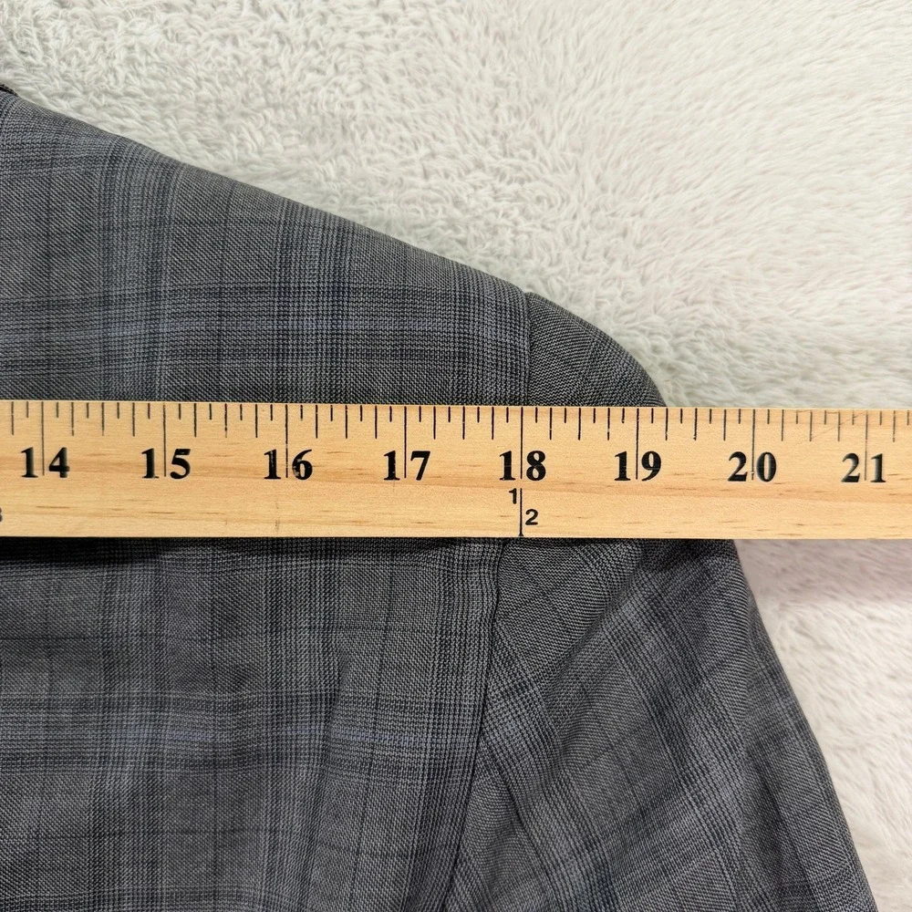 Brooks Brothers Mens 42XL Blazer 1818 Fitzgerald Gray Plaid SaxXon Wool Jacket
